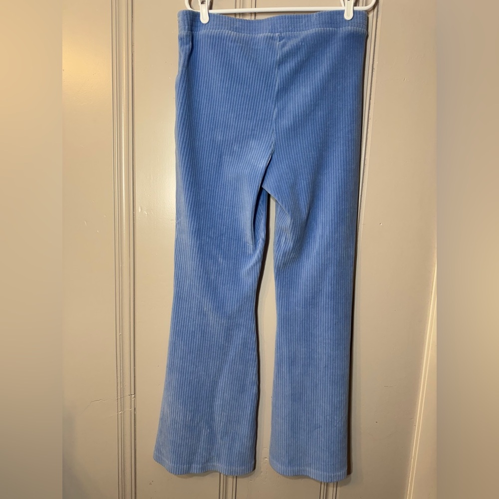 Aerie Groove On‎ Velour High Waisted Flare Pant Blue Size XL - Picture 9 of 12